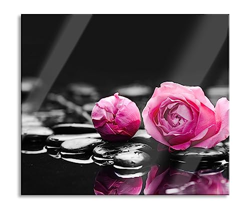 Plaque de recouvrement de cuisinière et protection anti-éclaboussures en verre véritable - Pour plaques de cuisson - 60 x 52 cm