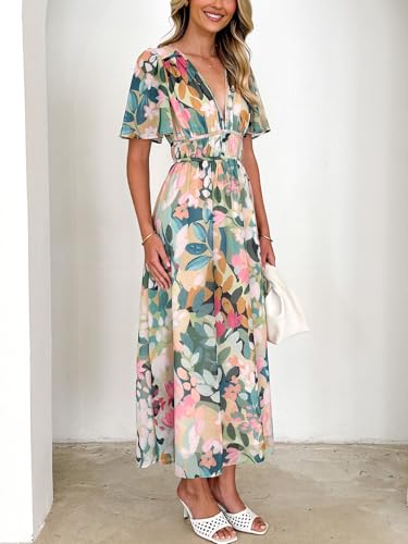 Image of Flessibili Womens Summer Floral Maxi Dress Wedding Guest Party Long Dresses 2026