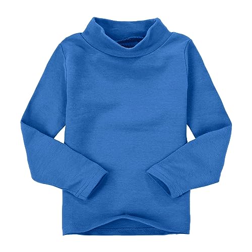 Toddlers Baby Boys Girls Solid Color Turtleneck T-Shirt Basic Cotton Mock Neck Long Sleeve Top Clothes