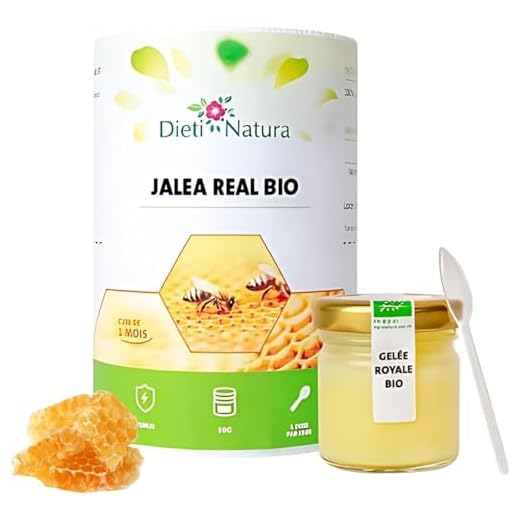Dieti Natura Tarro de Jalea Real Fresca BIO (30g) - Jalea Real Pura con Elementos Esenciales: Vitaminas, Oligoelementos, Minerales, Ácidos Grasos Esenciales para Energía y Defensa Inmunológica