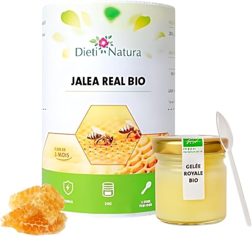 Dieti Natura Tarro de Jalea Real Fresca BIO (30g) - Jalea Real Pura con Elementos Esenciales: Vitaminas, Oligoelementos, Minerales, Ácidos Grasos Esenciales para Energía y Defensa Inmunológica