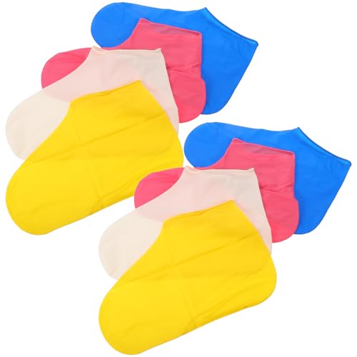 Hemobllo Fundas Impermeables para Zapatos de Látex Antideslizantes y Resistentes para Hombre y Mujer, 4 Pares Reutilizables para Ciclismo y Tiempo Lluvioso