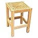 Acan Tradineur - Taburete Cuadrado de Madera con Asiento de Rafia - banqueta con reposapiés y Asiento de Fibra Natural para Restaurante - 35 x 33 x 33 cm