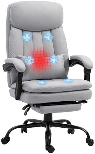 6 Point Vibration Heat Chair Massage Office Chair With Footrest  6-Point  Vibration & Heat, Ergonomic Executive Chair For Heavy People Up To 500LBS