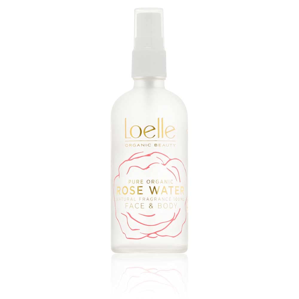 Loelle100% Pure and Organic Rose Water Face Toner for Sensitive, Combination and Oily Skin - Distilled Rosewater for Facial Cleansing - Cooling Spray - Made in Morocco (100ml)