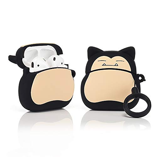 ZAHIUS Airpods Silicone Case Funny Cover Compatible for Apple Airpods 1&2 [Cartoon Pattern][Best Gift for Girl Boy](Snorlax)
