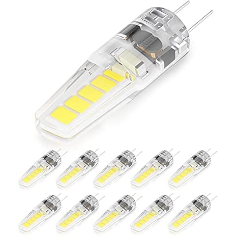 Letaclanic G4 SMD LED Light Bulbs, 3000K Warm White Lighting Dimmable, 3W Equivalent to 30W AC DC 12V-24V, Bi-pin LED Bulb Silicone G4 LED Bulbs (10 Pack) Cover