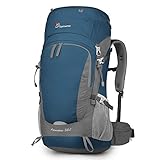 【KAPAZITÄT】Die Maße des trekkingrucksäcke sind 30 x 24 x 67 cm mit einer Kapazität von 50 Liter, aus strapazierfähigem Polyester. Integrierte Regenhülle in oben.