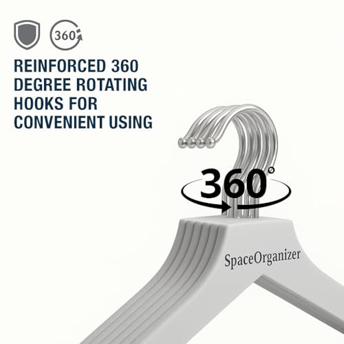 Image of 360-Degree Rotating Clothes Hanger, Multi-Purpose Wardrobe Organizer for Pants and Suits (Non Slip Suit Clothes Hanger-Grey, 5PCS)