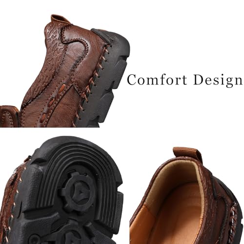 Matufit Men's Handcrafted Cowhide Orthopedic Loafers - Wide Toe Box, Men's Waterproof & Non-Slip Comfort Walking Shoes2