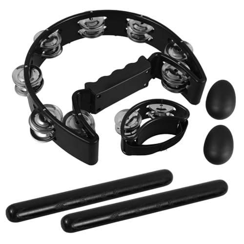 FUNOMOCYA Dance Hand Bell Set Tambourine Foot Bell Rhythm Percussion Instrument Kit for Band Practice Music Education