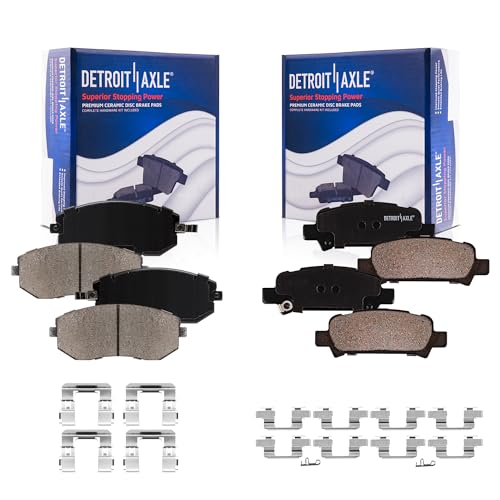 Image of Detroit Axle - Brake Pads for Subaru Outback Legacy Impreza Forester Baja Ceramic Brake Pads w /Hardware Front and Rear Replacement