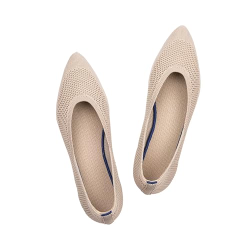 Image of Frank Mully Womens Pointed Toe Flats Knit Dress Shoes Comfort Women Shoes Softable