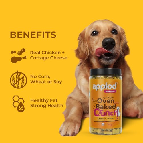 Image of Crunch-a-Licious Chicken & Cheese Dog Biscuits for Puppies & Adult Dogs | Gluten-Free Crunchy Dog Treats Made with Real Chicken Protein | Healthy Training & Reward Snacks | 800g