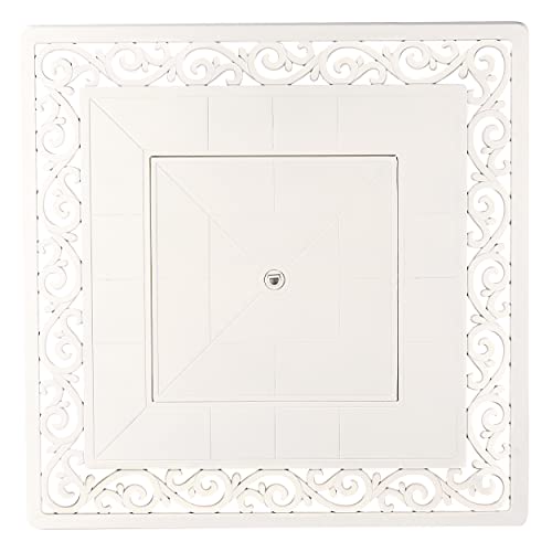 Image of Oakland Living Square 42 in. x 42 in. Aluminum Propane Fire Pit Table with Glass Beads, Two Covers, Lid, 57,000 BTUs in White Finish