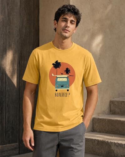Image of Nobero 100% Cotton T Shirts for Men Stylish | Regular Fit | Graphic Printed T Shirts for Men 180 GSM Combed Cotton | Round Neck Half Sleeve | Pack of 3