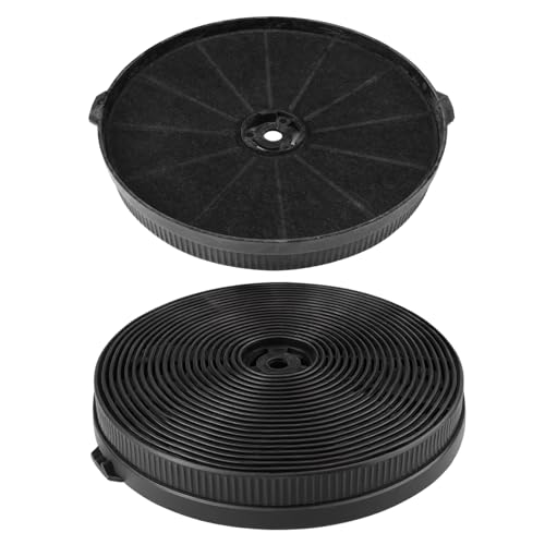 Dargkwn 2 Pièces 17.5x2.5 cm Filtre à Charbon Actif Hotte Aspirante, Circulation D'air Filtre à Charbon Hotte, Circulaire Filtre Actif Compatible avec de...