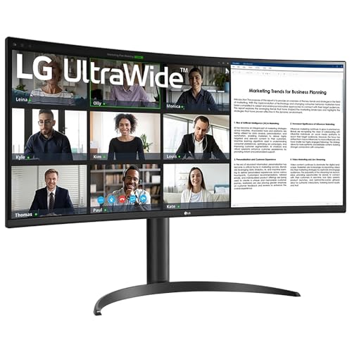 Image of LG 34WR55QK B 34 inch Curved UltraWide WQHD HDR 10 100Hz Monitor Bundle with Microsoft Wireless Controller, Elite Suite 18, 2X HDMI Cable and Deco Gear CPS 26 Month Protection Pack (Beach-CPS- 26M500)