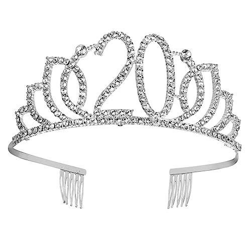 MERRYHAPY Couronne Numérotée Pour Gâteau Danniversaire Décoration De Tête Argentée Pour Femmes Et Filles