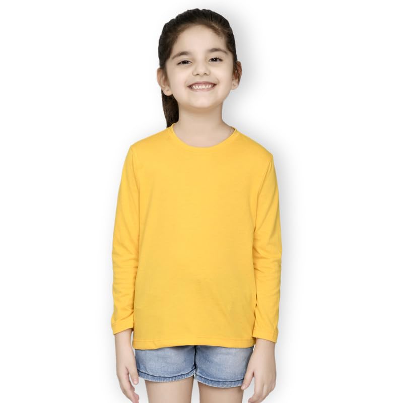 Image of Nusyl Girl's Solid Regular Fit T-Shirt