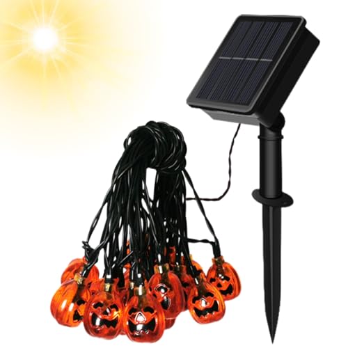 Lámparas solares para exteriores, Lámparas de energía Solar, Luces de cadena de patio, Luces LED de Camino de halloween, luces de patio naranja, d