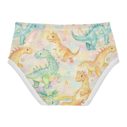 Wusikd Colorful Dinosaurs Girls' Underwear Cotton Rainbow Girls Briefs Soft Toddler Underwear 2T2
