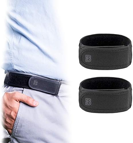 BeltBro Titan No Buckle Elastic Belt For Men — Pair of Medium Fits 1.5 Inch Belt Loops, Comfortable and Easy To Use — Guaranteed to Fit All Pants Attaches To Two Loops