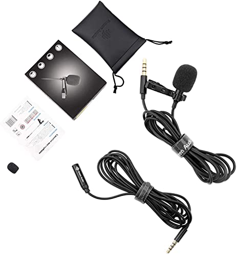 POOPHUNS Lavalier Mikrofon, Wiestoung 2m Mini Omnidirectional Kondensator Lapel Microphone, mit Clip und 3.5mm…