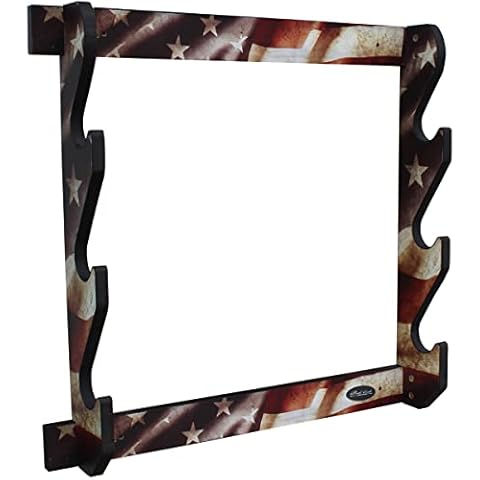 Rush Creek Creations Indoor 3 Rifle/Shotgun Wall Storage Display Rack Americana Finish - Convenient Easy Assembly Cover