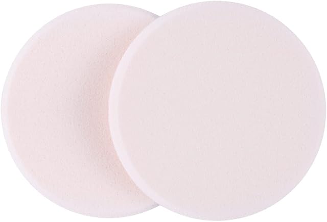 Truyu 2 Round Foundation Sponges (2pk) - Perfect Makeup Blender Sponges For Foundation Liquid, Creams and Powder. Ideal Size For Makeup Bag.