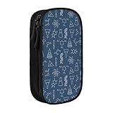 実験器具 化学式背景ペンケース 筆箱 筆袋 鉛筆のサック 中高校生 軽量 学生 子供 誕生日 入学ギフト 大容量 ダブルレイヤーBlack