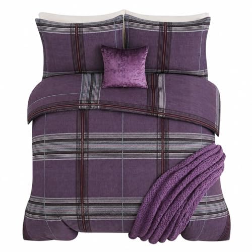 StylemyBedroom Marble Floral Duvet Cover Set - 4pc Bedding Set (Graphic Check, Double) — image 1
