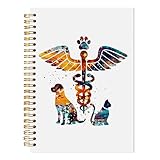LADOCK Dog Cat Veterinarian Medical Spiral Notebook, Veterinarian Gifts for Women Men Journal, Vet Tech Med Assistant Gifts Notebook Journal, Vet Medical Office Supplies, 5.5x8.3 Inch