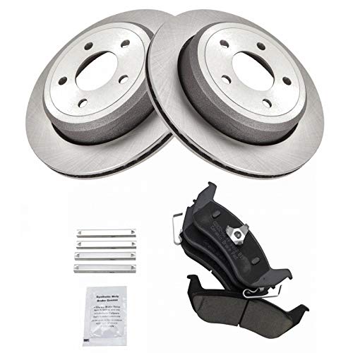 Image of TRQ Rear Brake Pad and Rotor Set Ceramic