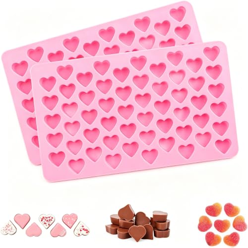 2 Pack Heart Silicone Molds Non-Stick Food Grade Silicone Molds Baking Mold Reusable Candy Mold,Used...