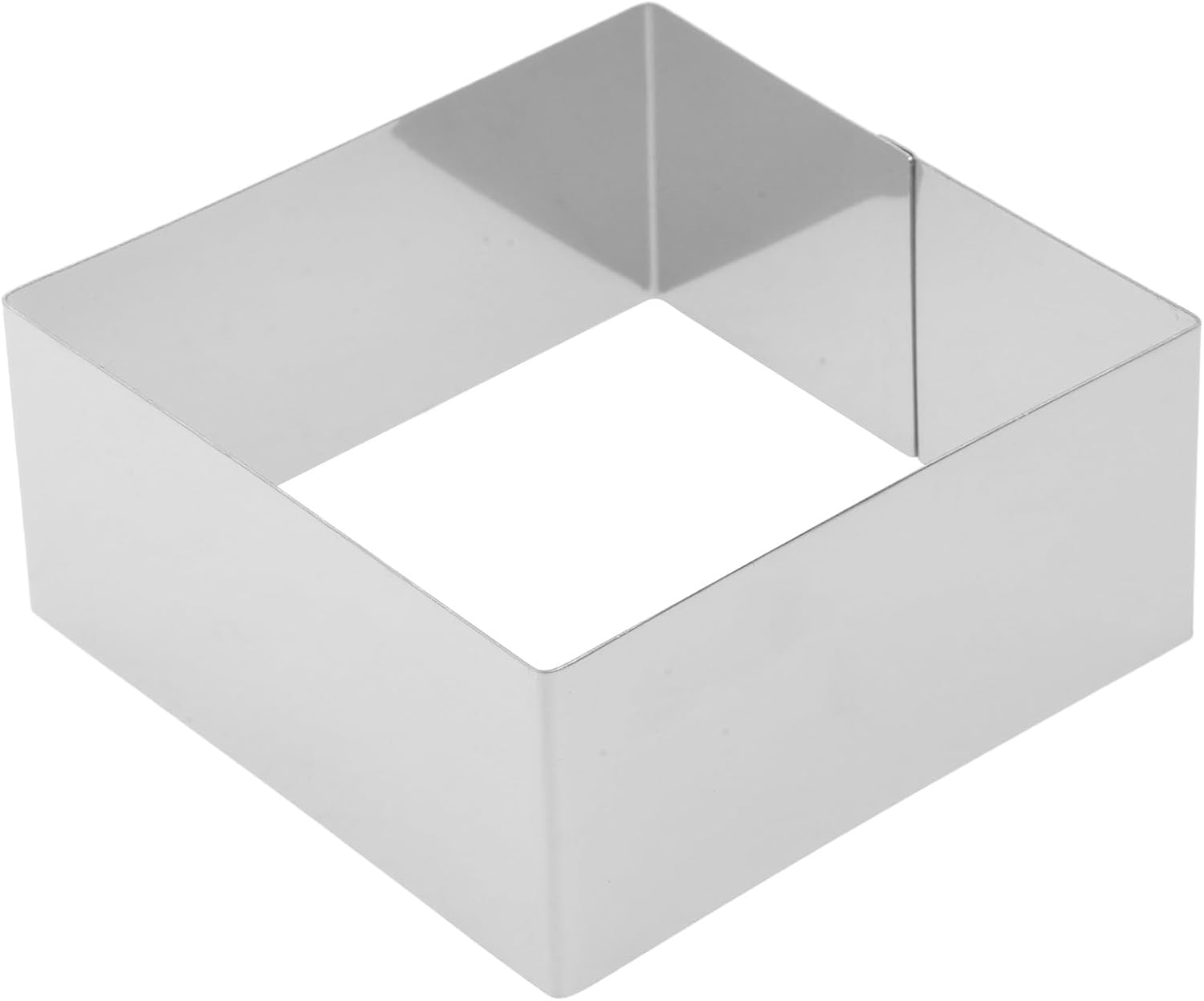 UPKOCH Anillo cuadrado de acero inoxidable de 5 pulgadas, cortador de pastelería para postres personalizados, molde de moldeo plateado para hornear,