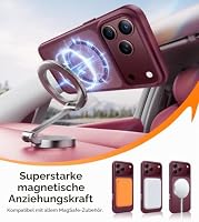 FLLAO für iPhone 18 Pro Max/17 Pro Max Hülle für MagSafe, Burgunder – Ansicht 3