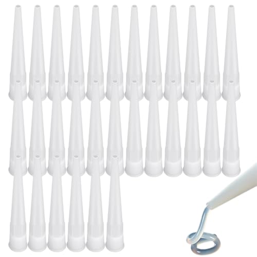 WUSJCOF 30 puntas de silicona, cabezal de barril, accesorios de silicona y boquillas de silicona para pistola de sellador adhesivo