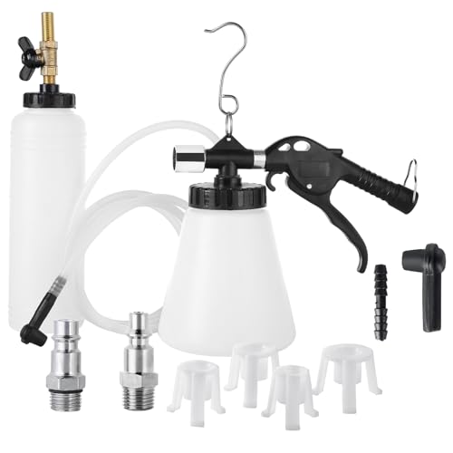 DASBET Brake Fluid Bleeder Tool Kit Pneumatic Vacuum Brake Bleeder Car Brake System Bleeding Tool with Extractor and Refill Bottle (90-120 PSI)
