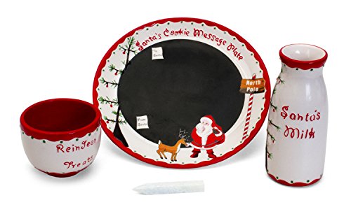 Image of Child to Cherish Santa's Message Plate Set, Santa Cookie Plate, Santa Milk jar, and Reindeer Treat Bowl