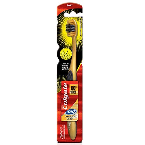 Colgate Toothbrush 360 Degree Charcoal Gold Soft Bristles
