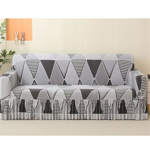 Housse de canapé imprimée extensible et ajustée pour salon moderne - 5