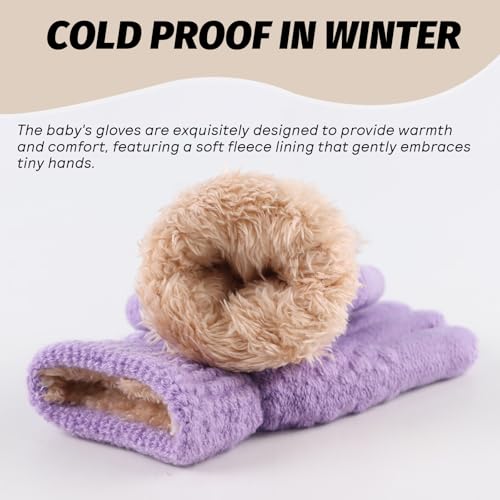 Image of JANGANNSA Cold Weather Kids Gloves Warm Knitted Children Magic Glove With Fleece Lining Winter Gloves For Boys Girls
