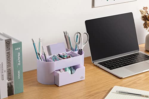 My Space Organizers Lavender Desk Organizer for Office Supplies and Desk Accessories - Pen Holder Desktop Organization for Room College Dorm Home School (White Lavender) - Thumbnail 7