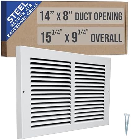 2 Pack] Fits 10x8 Duct Opening 1 WAY Steel Air Supply Diffuser By Handua | Register Vent Cover Grill For Sidewall And Ceiling | White | Outer Dimensions: 11.75" X 9.75 - View #2