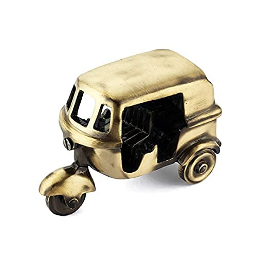 U & G Decor Brass Auto Rickshaw Indian Handicraft Collectible Statue Home Decor Showpiece Gift Stone Studd Multicolor Tuk Vehicle Decorative Antique Passenger Tempo Model Items and Decoration Purpose