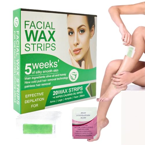 Tiras Depilatorias Faciales - Tiras para Axilas | Algodón Natural Suavizante Rápido Para Piel Sensible Mujer Mano Pierna Pecho