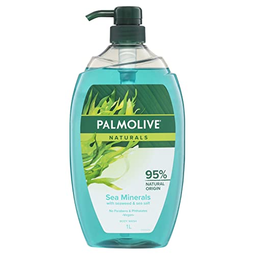 Palmolive Naturals Body Wash 1L, Sea Minerals with Seaweed and Sea Salt, Soap Free Shower Gel, No Parabens Phthalates or Alcohol