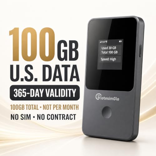 Image of T8 Portable WiFi Hotspot with 100GB USA Data, 365-Day Plan | 100GB USA Data Plan, 365-Day Validity, Portable WiFi Hotspot, 4G LTE Router for Remote Work, Travel & Backup Internet