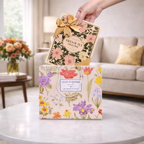 Image of Sancha Tea Boutique, Tales of Tea Collection, Tea Gift Box, Rose Mint & French Earl Grey, 50g x 2 Loose Leaf + Infuser, Luxury Variety Pack